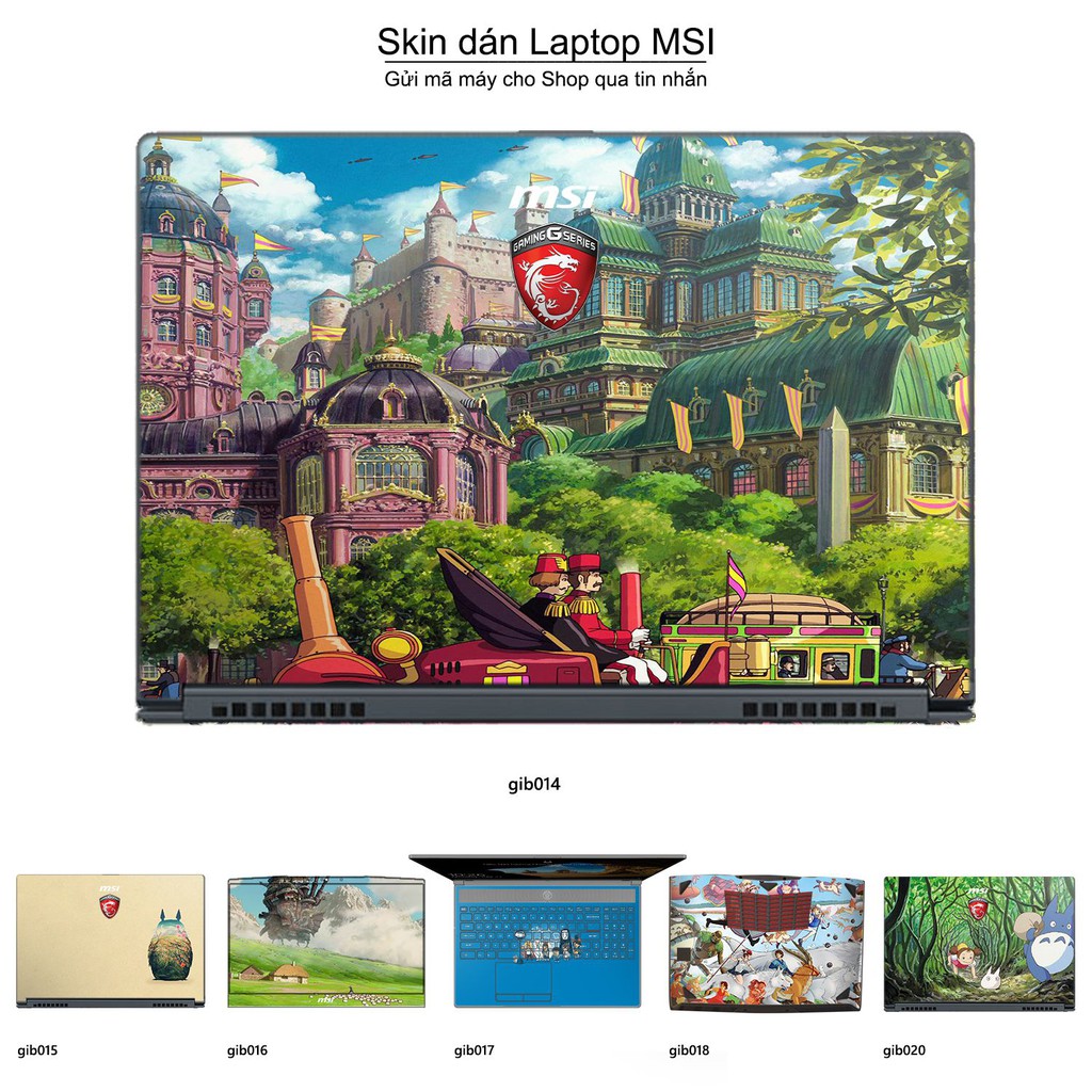 Skin dán Laptop MSI in hình Ghibli image (inbox mã máy cho Shop)