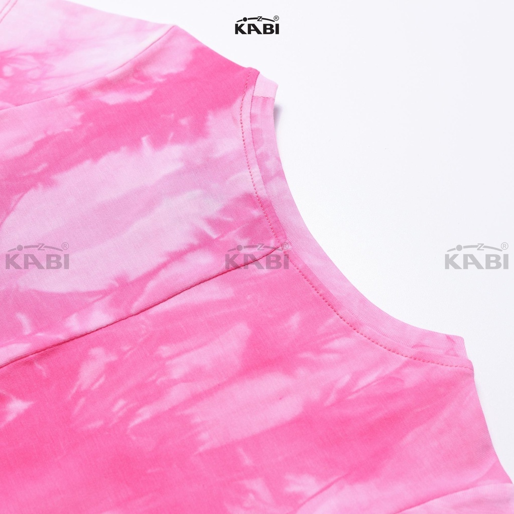 Đầm bé gái KABI đầm loang thun cotton tay ngắn cổ tròn thoáng mát dễ thương