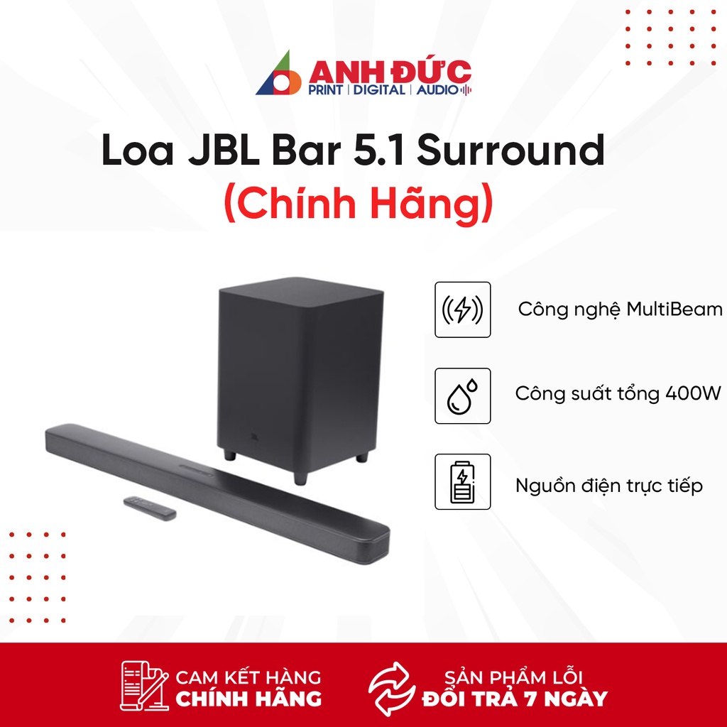 Loa JBL Bar 5.1 Surround Hàng Chính Hãng Bảo Hành 12 Tháng PGI