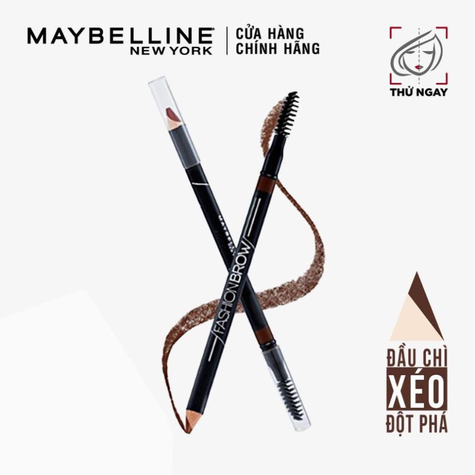 Chì Kẻ Mày 2 Đầu Với Đầu Chì Xéo Mềm Mịn 12H Maybelline New York Fashion Brow Shaping Pencil 1.5g ZKM