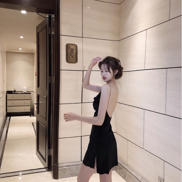 Váy Đầm Nữ Body -  Đầm 2 Dây Body Dáng Dài Hở Lưng Co Giãn Màu Đen Phong Cách Gợi Cảm, Sexy Siêu Đẹp. | BigBuy360 - bigbuy360.vn