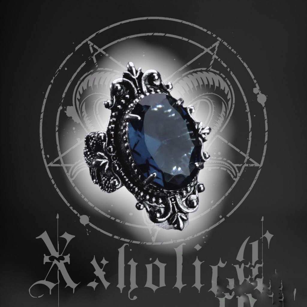 [ XxholicC ] - NHẪN Gothic Đá Xanh To
