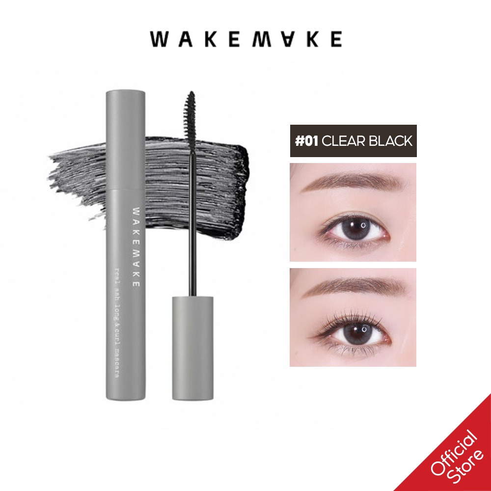 Chuốt mi dài cong Wakemake Real Ash Long & Curl Mascara 8g