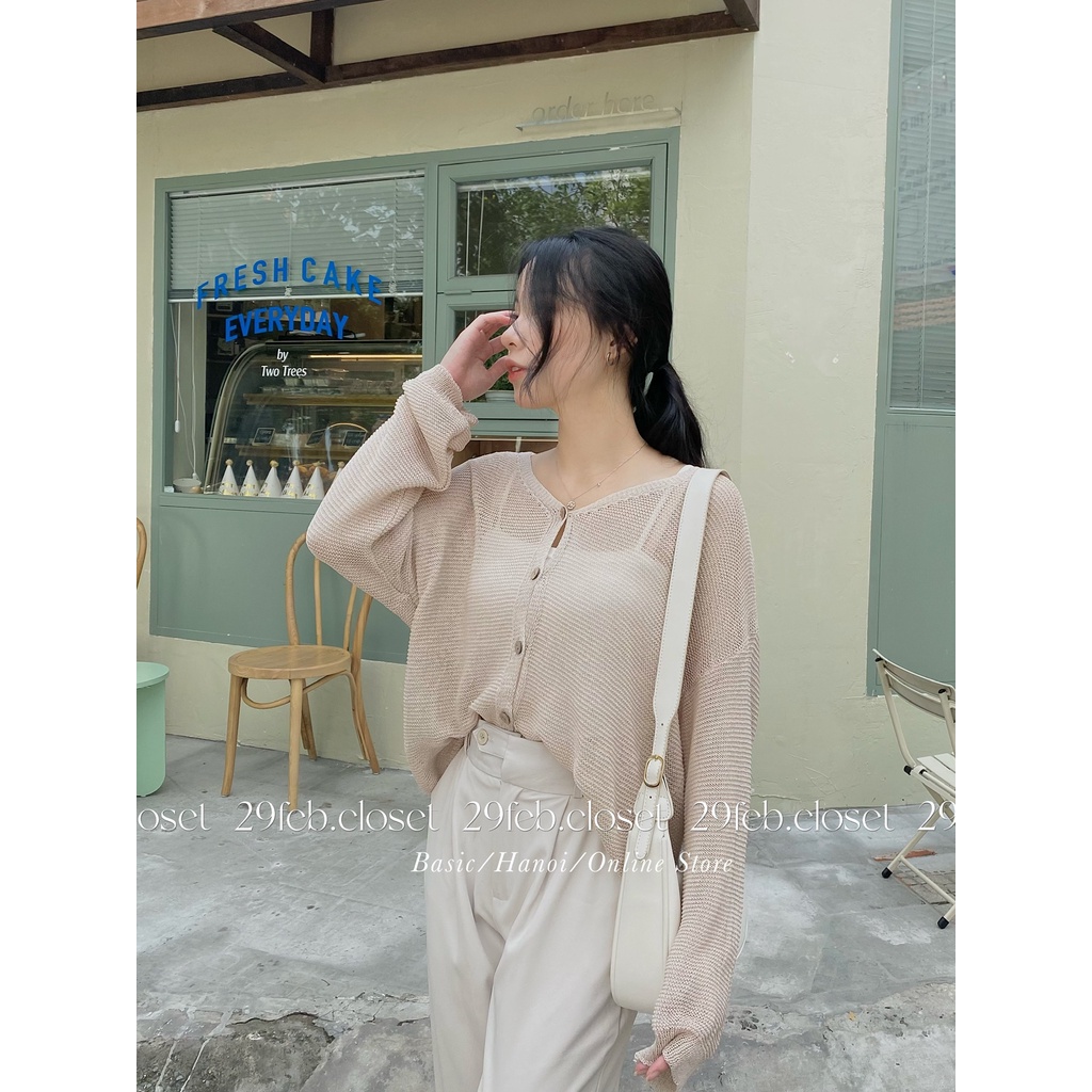 [Ảnh thật/Video] Áo khoác cardigan len móc dài tay - 29feb.closet - A92