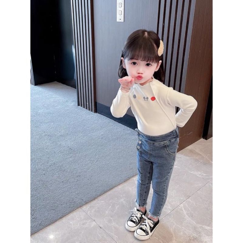 Quần bò cạp cao cho bé gái