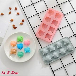 HCM - Khuôn silicon 8 mặt mèo hello kitty kute đổ socola rau câu pudding kẹo dẻo
