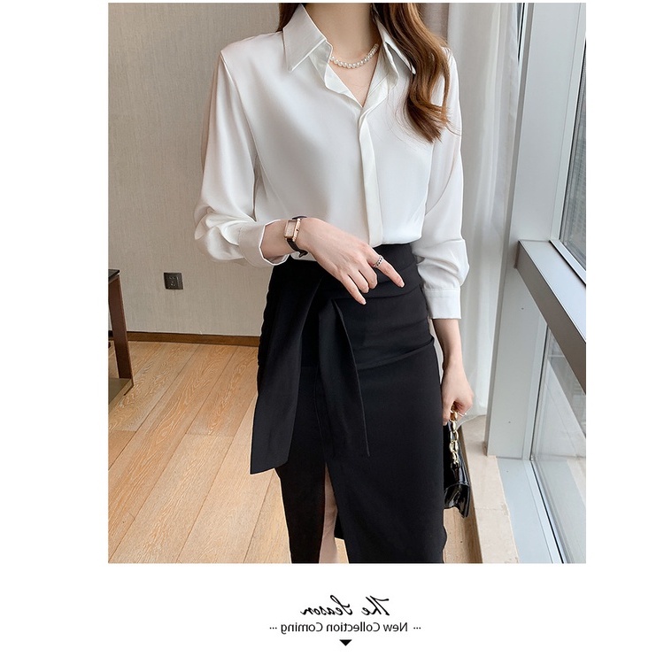 Áo Sơ Mi Nữ Công Sở Màu Trắng Cổ Đức CHIPY Kiểu Hàn Quốc Vintage Ulzzang Form Rộng Dài Tay Đẹp Chất Lụa Cao Cấp A2T | BigBuy360 - bigbuy360.vn