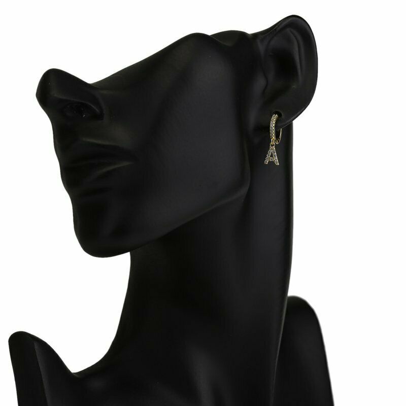 Khuyên tai RINHOO mặt trang trí chữ cái 26 mẫu tùy chọn mạ vàng 18K thời trang dành cho nữ