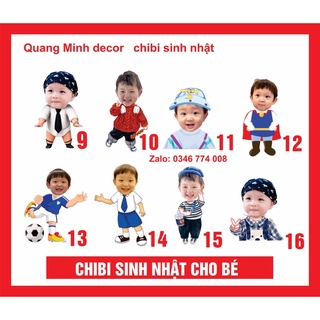 Chibi sinh nhật bé trai, chibi trang trí sinh nhật