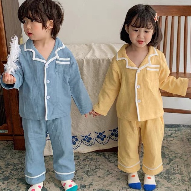 Quần áo trẻ em bộ Pijama đũi cho bé trai bé gái 9-22kg