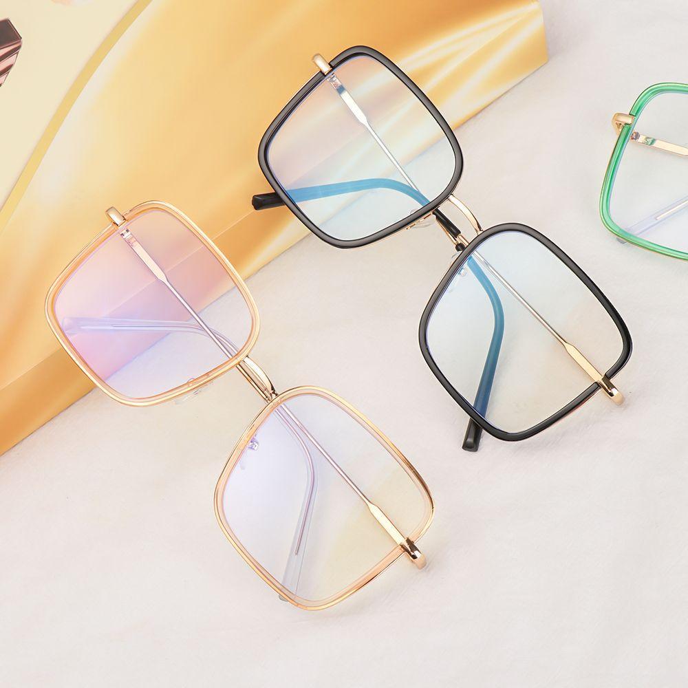 Mắt Kính Gọng Kim Loại Chống Ánh Sáng Xanh Trong Suốt Thời Trang Cho Nữ