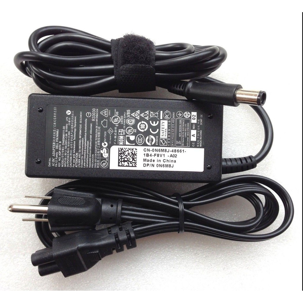 Sạc laptop DELL 19.5V-3.34A (65W), sạc cho laptop đầu kim lớn (Adapter)