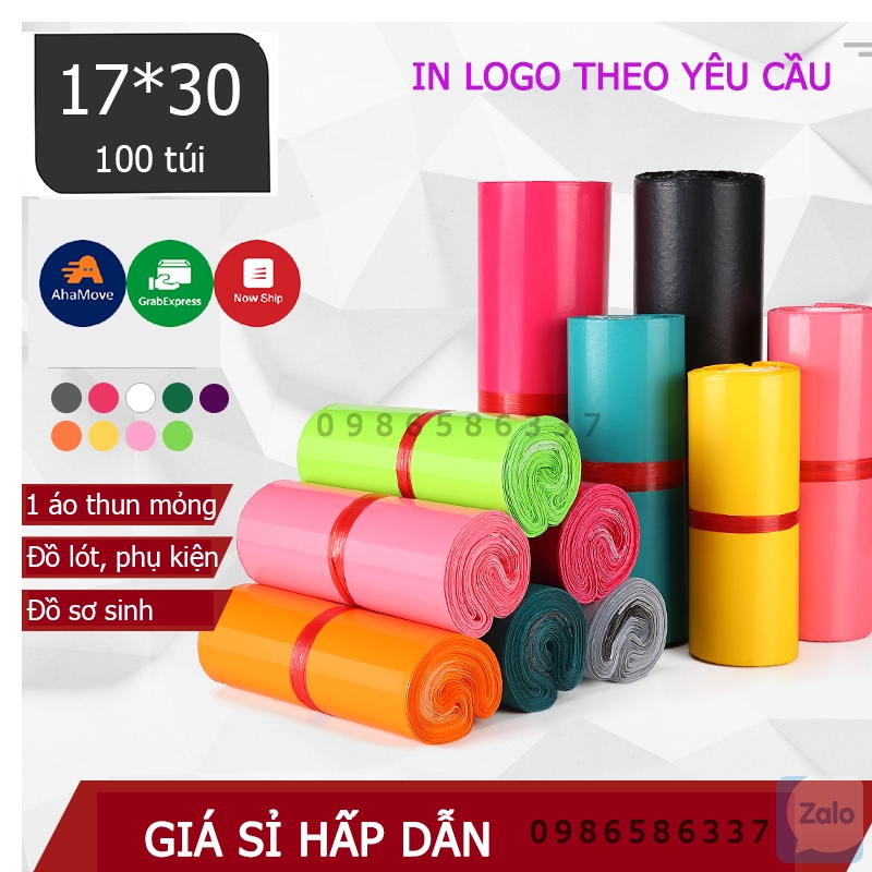 17x30 Túi Đóng Hàng Keo Dính Size Bé Bì Nilon Bọc Hàng Cỡ Nhỏ Bao Dong GoiTui Niem Phong Ship Hang COD iZamo