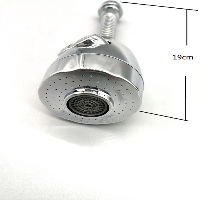 Đầu vòi tăng áp, Tạo Bọt To chế độ nước mạ Crom xoay 360 độ Dài 19cm dây mềm + Ngắn - PK062