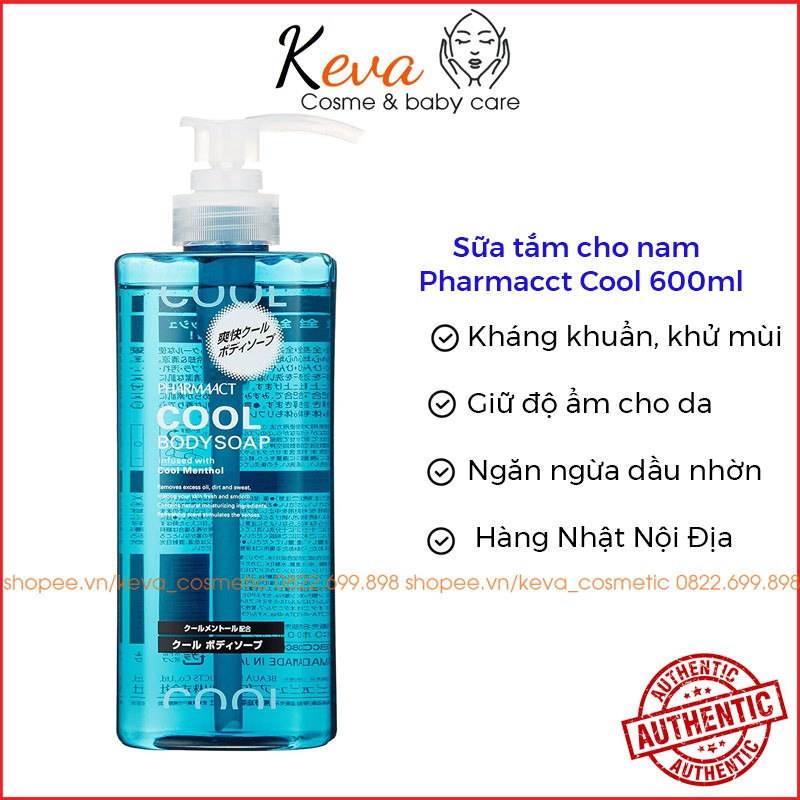 [Free Ship - Hàng Nhật] Sữa Tắm, Dầu gội Nam Pharmaact Tonic Hàng Nhật Nội Địa ( 600ML)