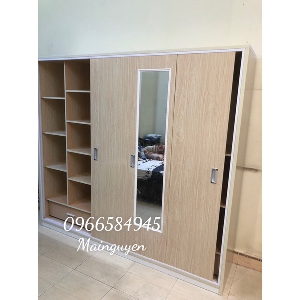 Tủ nhựa đài loan cao 1m8 ngang 2m sâu 45 kèm gương freeship hcm 15km