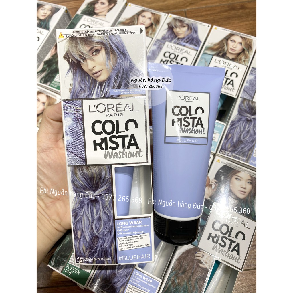 Thuốc nhuộm tóc loreal colorista màu xanh dương khói sáng - Farbton Blue Đức