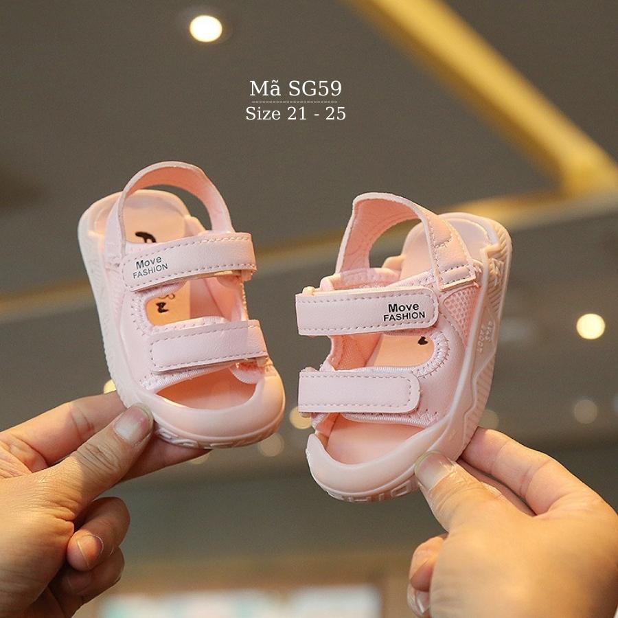 Sandal cho bé gái 1 - 3 tuổi êm mềm quai dán dáng dép trẻ em mũi cao bít mũi thời trang khỏe khoắn và năng động SG59