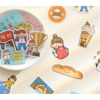Set sticker cô gái siêu đáng yêu