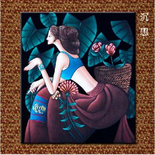 Tranh Thêu Chữ Thập (thêu toàn bộ) Cô Gái Vân Nam N32 (Khách tự thêu) KT:56x62cm