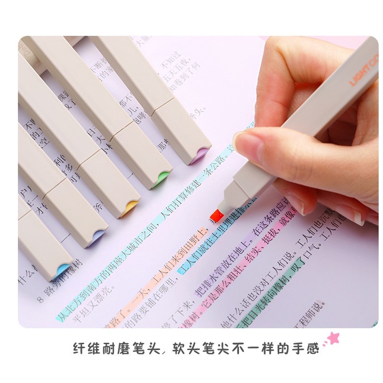 Set 6 bút dạ quang highlight dùng để đánh dấu dành cho học sinh SBN2