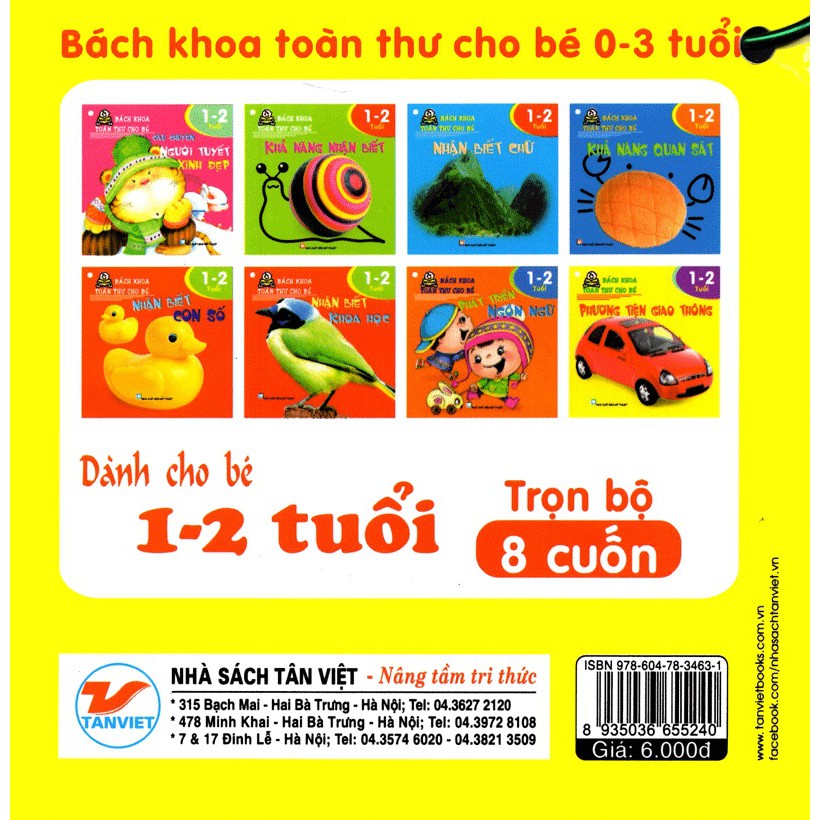 [ Sách ] Bộ 8 Cuốn Bách Khoa Toàn Thư Cho Bé 1 - 2 Tuổi