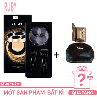 [tặng thêm 1 túi â.black + set son) set cushion phấn nước + kem lót + che khuyết điểm ruby336