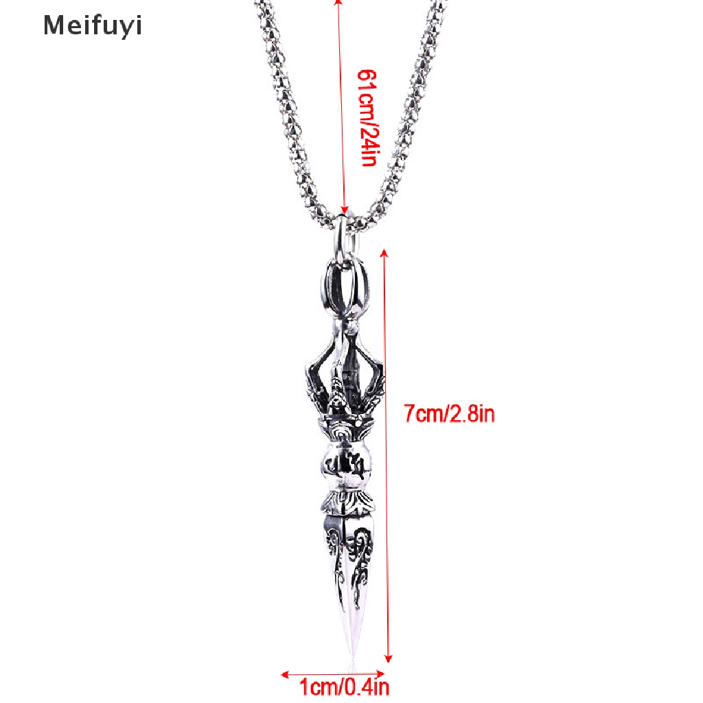 [Meifuyi] Fashion Alloy Spearhead Pendant Punk Necklace Chain Men Woman Choker Jewelry COD