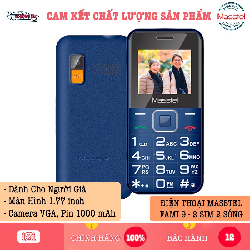 [Mã ELMS5 giảm 7% đơn 300K] Điện Thoại Masstel Fami 9 Dual SIM - Phím Lớn, Pin Trâu, Dành Cho Người Già [CHÍNH HÃNG]