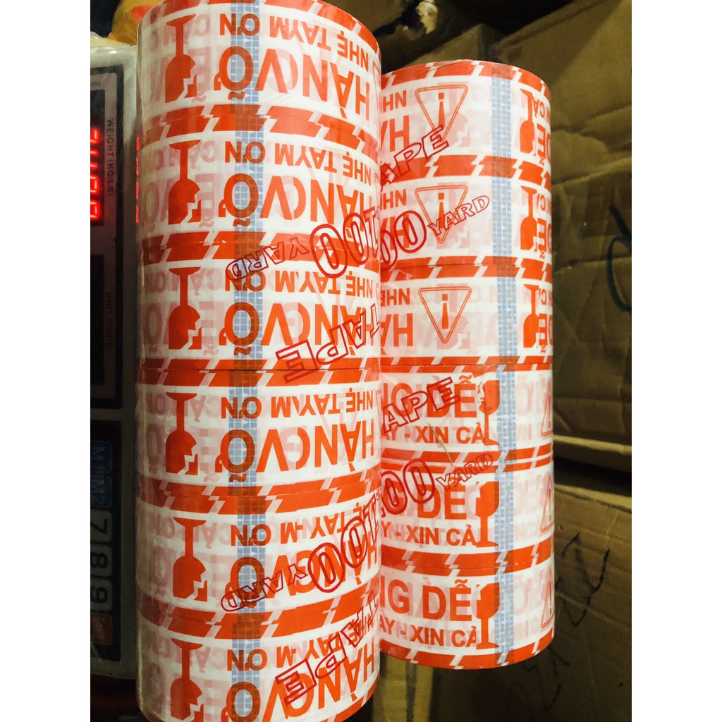 1 cuộn băng keo HÀNG DỄ VỠ màu cam (200gr)