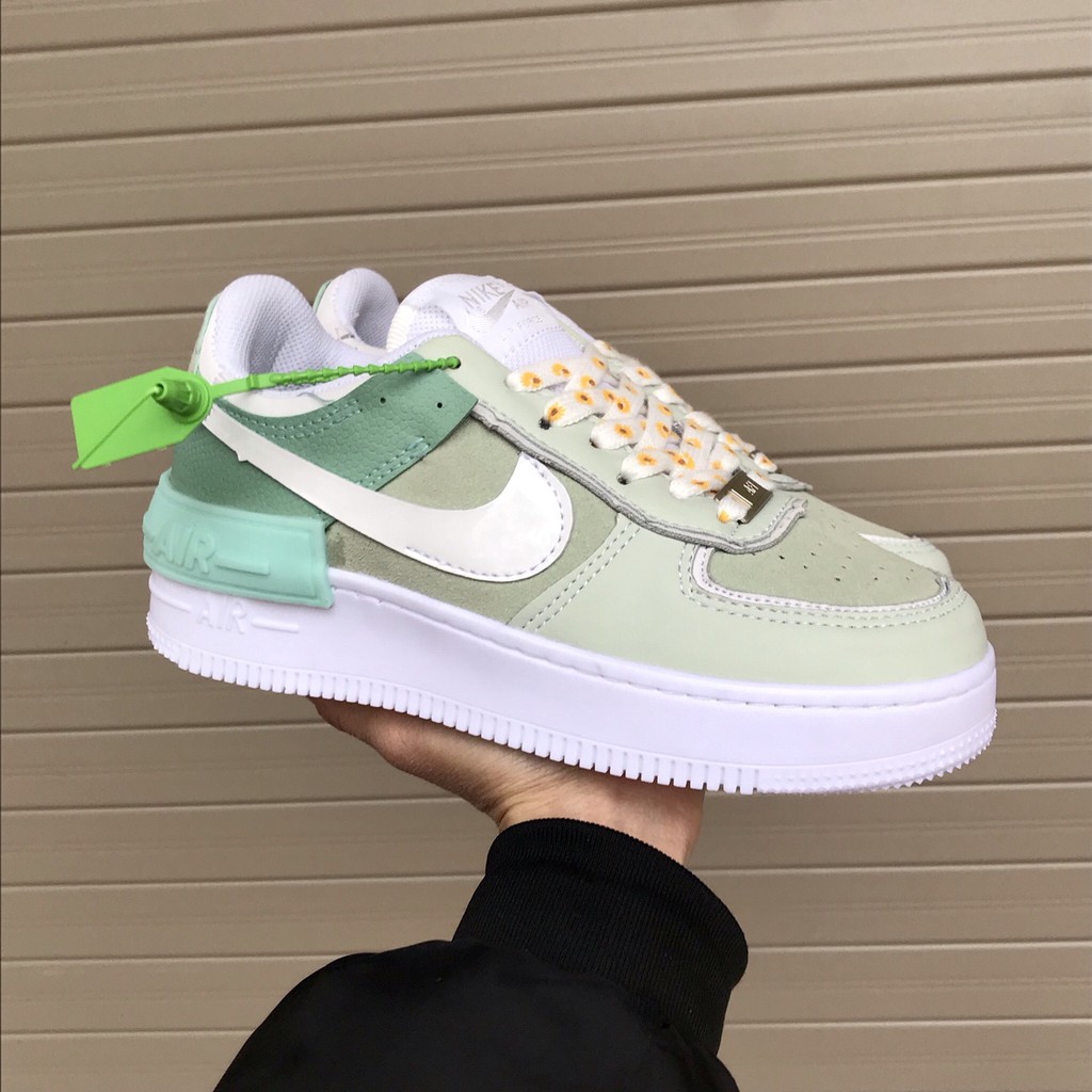 Giày air force 1, af1 shadow xanh ngọc, xanh mint, xanh cốm full box