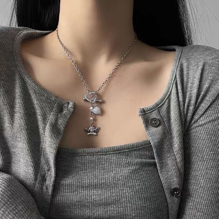 Vòng cổ hợp kim mặt hình trái tim thời trang dành cho nữ