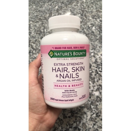 HAIR SKIN NAILS VIÊN UỐNG ĐẸP DA, TÓC, MÓNG Hair Skin Nails Nature’s Bounty 250 Viên