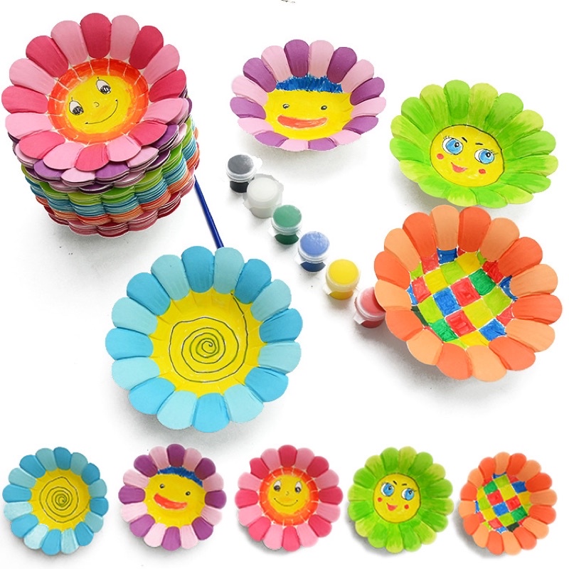 Set 10 đĩa giấy / dĩa giấy hoa dùng làm thủ công