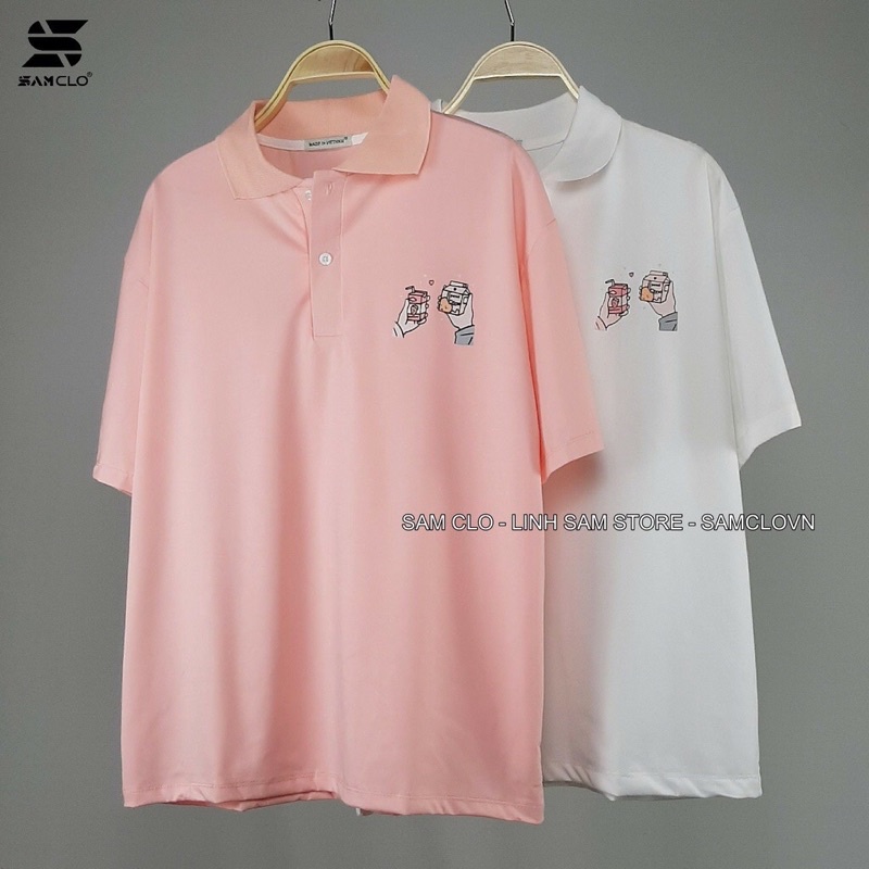 [Rẻ vô địch] Áo thun có cổ , áo polo tay lỡ unisex tay cầm sữa freesize 38-65kg