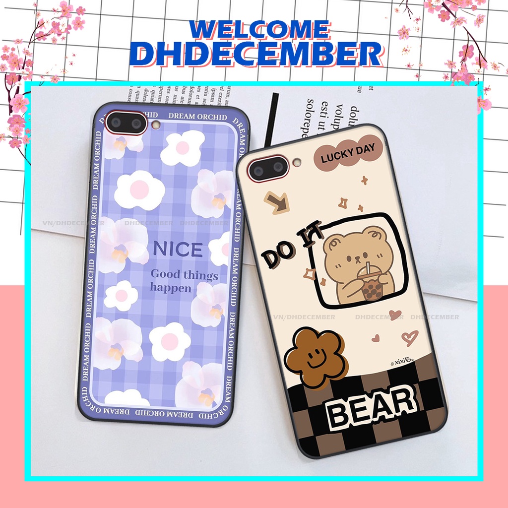 Ốp lưng Oppo A3S / A1K / REALME C2 in hình gấu K@ws, gấu nâu, dor@emon RẺ- ĐẸP- BỀN