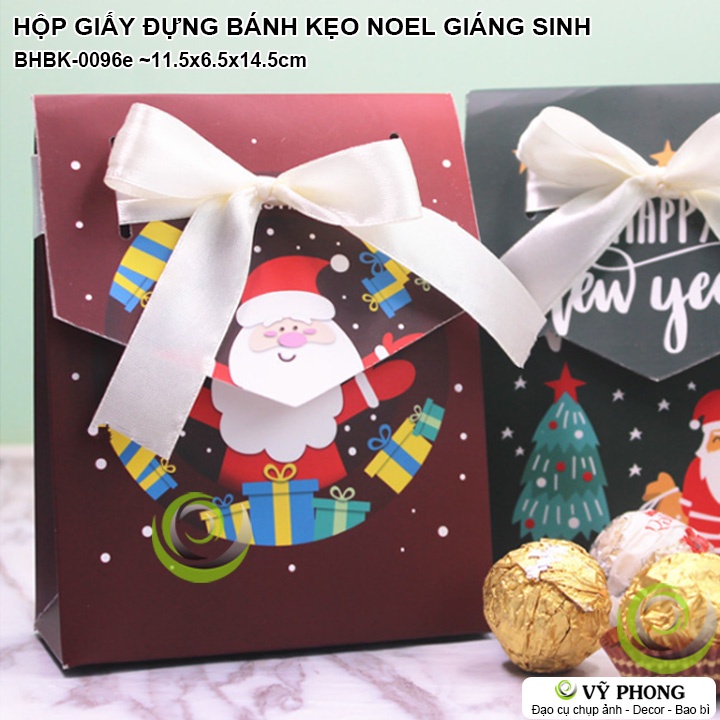 HỘP GIẤY ĐỰNG BÁNH KẸO XẾP HÌNH THANG ĐỰNG QUÀ CÁC DỊP LỄ TẾT NOEL GIÁNG SINH PHONG CÁCH HÀN HBK-0096
