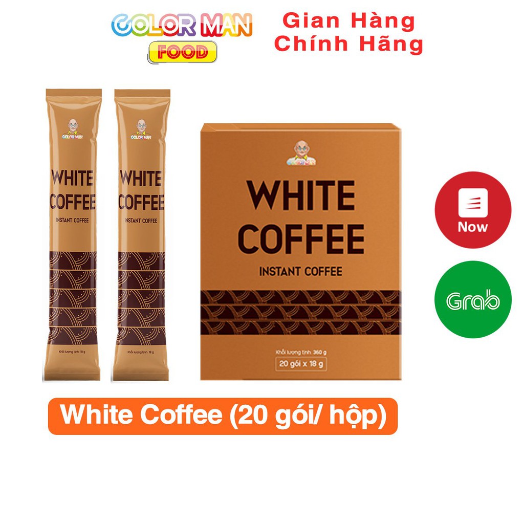 Cà Phê White Coffee Color Man Set 20 gói từ bột kem béo thực vật và cà phê hòa tan