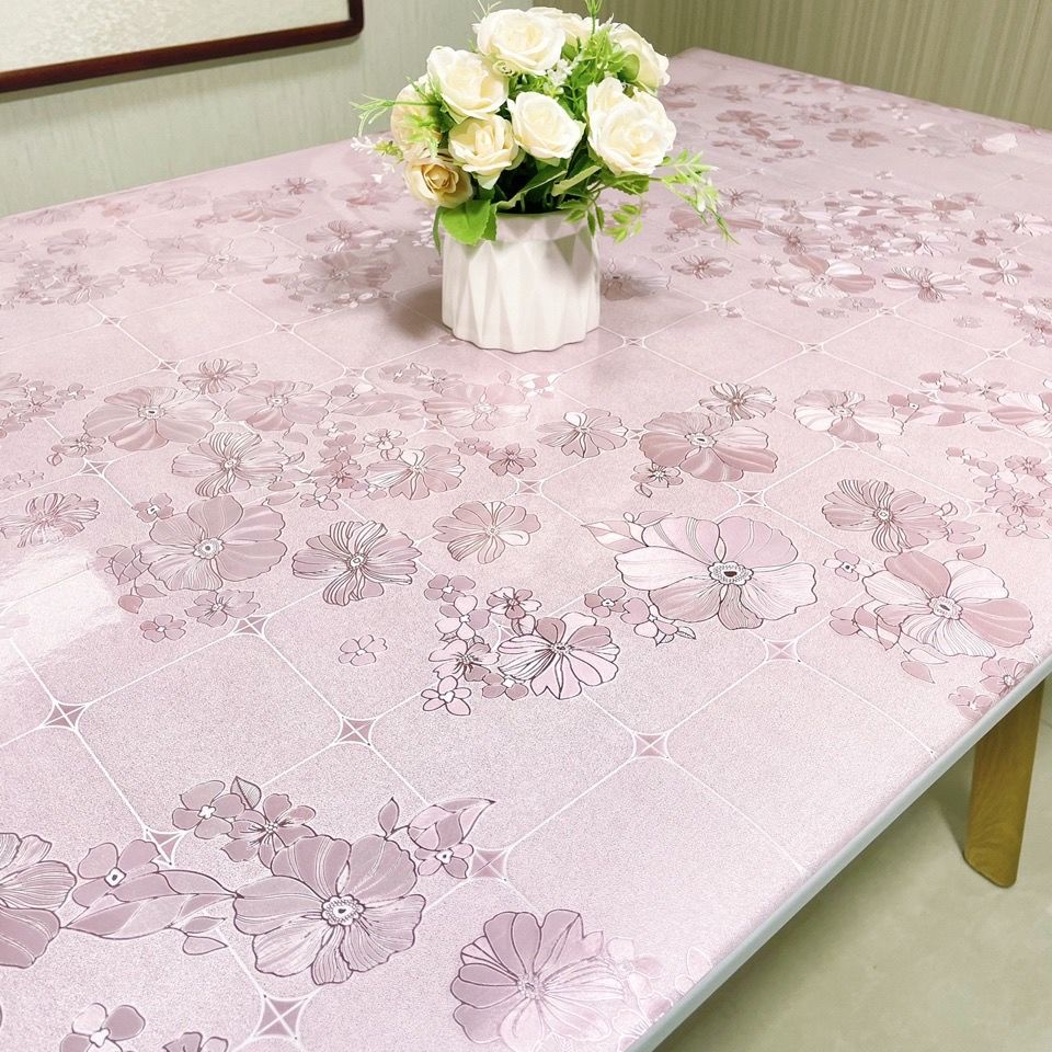 Khăn trải bàn mờ thảm bàn trà không thấm nước khăn trải bàn nhựa PVC mềm kính mềm dùng một lần