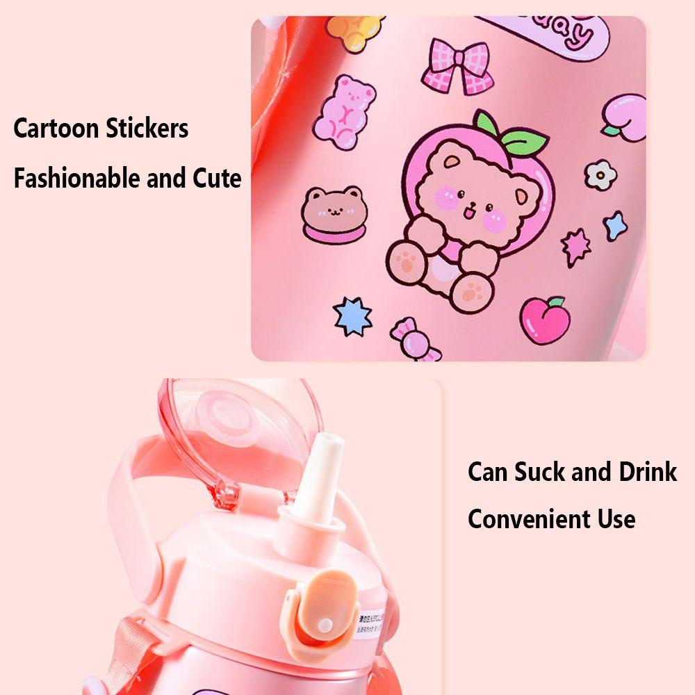 KUNHEV Bình Nước 1000ML Họa Tiết Hoạt Hình Dễ Thương