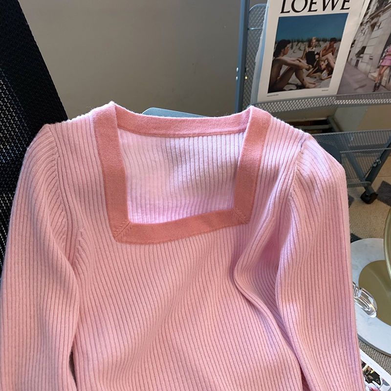 Áo Sweater Nữ Tay Dài Cổ Vuông Thời Trang  tao bao