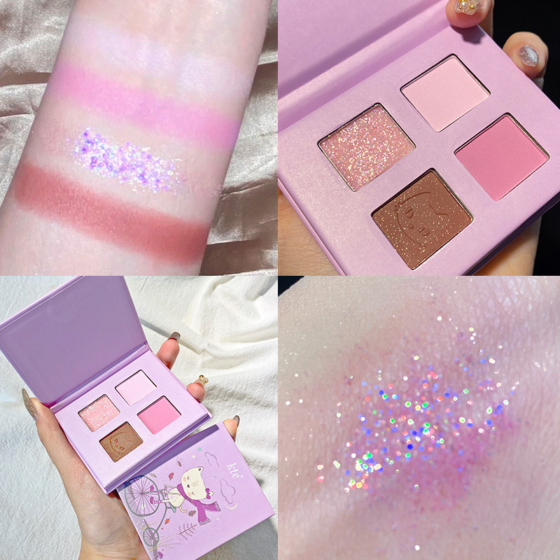 Bảng phấn trang điểm mắt KTE 4 màu sắc ngọt ngào Pearlescent Matte Eyeshadow Palette | BigBuy360 - bigbuy360.vn
