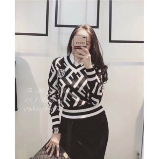 Áo len fendi cổ tim hàng Quảng Châu loại 1