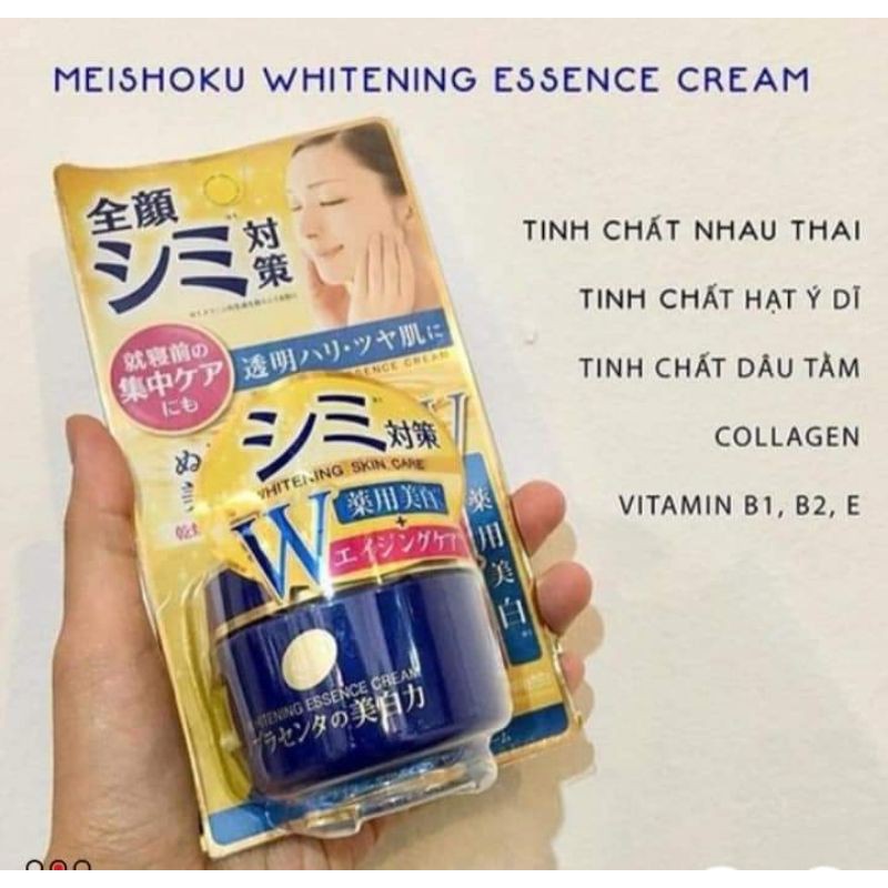 KEM DƯỠNG TRẮNG DA CHỐNG LÃO HÓA MEISHOKU PLACENTA WHITENING ESSENCE CREAM 55g