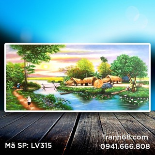Tranh đính đá  Hạnh phúc yên bình LV315 kích thước 90*52cm.