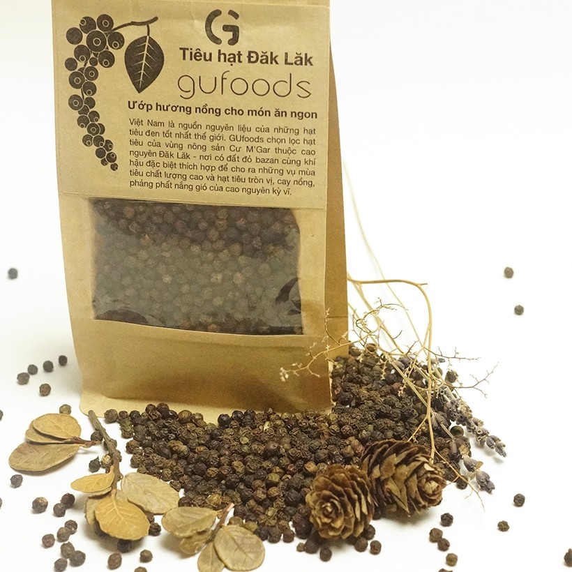 Tiêu hạt GUfoods - 100% Tiêu đen Đăk Lăk nguyên chất - Ướp hương nồng cho món ăn ngon | BigBuy360 - bigbuy360.vn