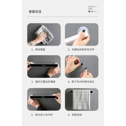 Giá treo khăn mặt trong nhà vệ sinh treo dép không khoan lỗ chắc chắn bền đẹp