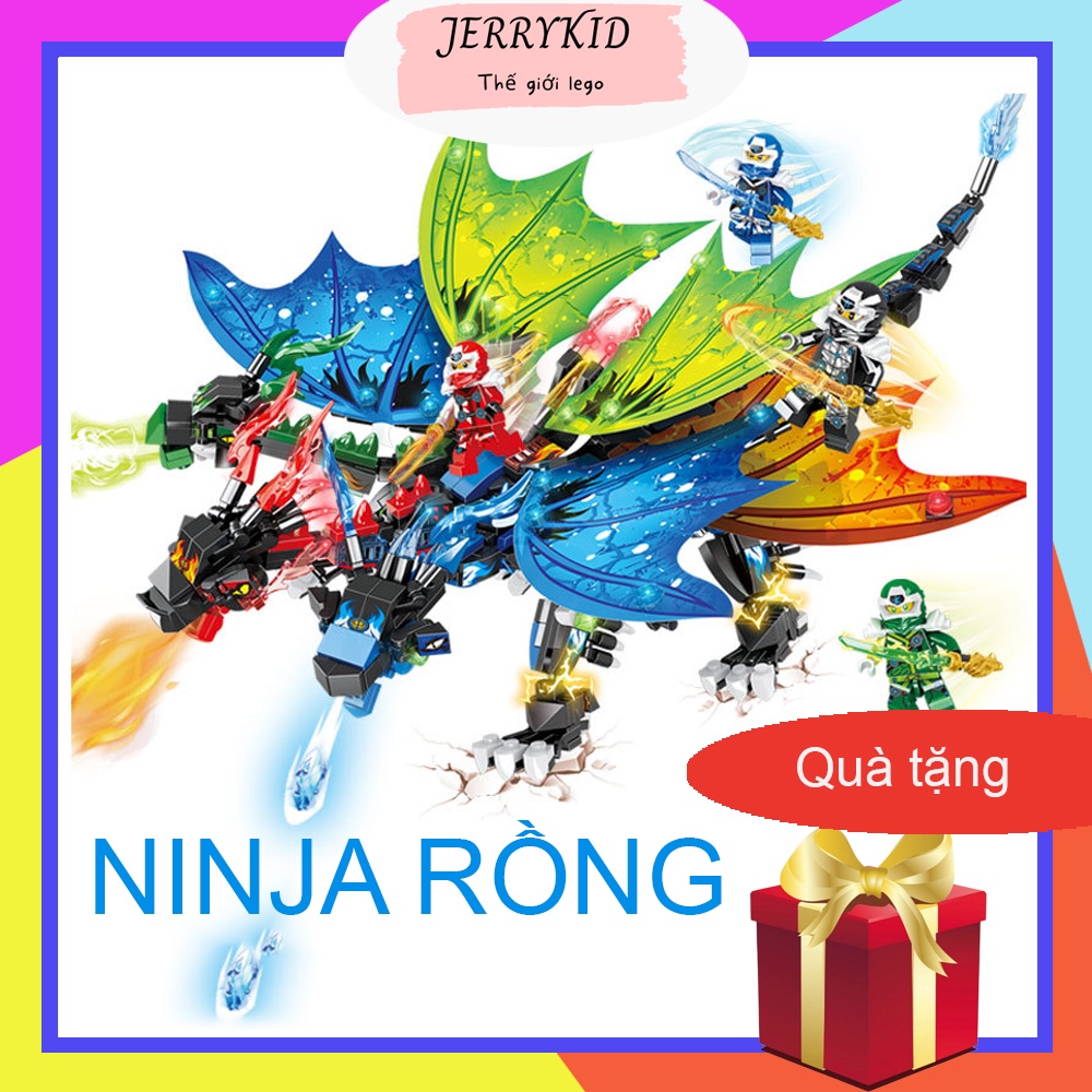 Đồ chơi trẻ em lego ninjago Jerrykid Đồ chơi lắp ráp lắp ghép lego ninja rồng 4 đầu siêu cấp