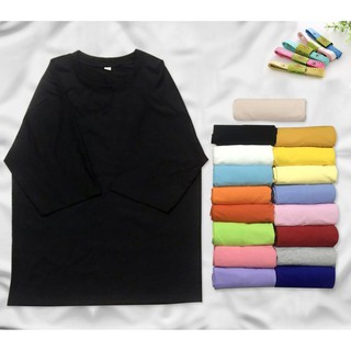 Áo thun trơn tay lỡ nam nữ cổ tròn unisex 10 màu freesize