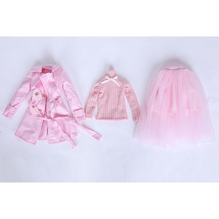 Búp Bê Mắt Ngọc Cao 60 Cm 18 Khớp Mắt Ngọc - Sét Váy Áo Jacket Hồng Sành Điệu